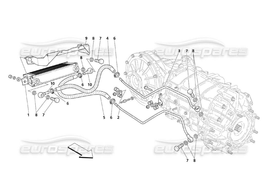 a part diagram from the maserati quattroporte m139 (2005-2013) parts catalogue