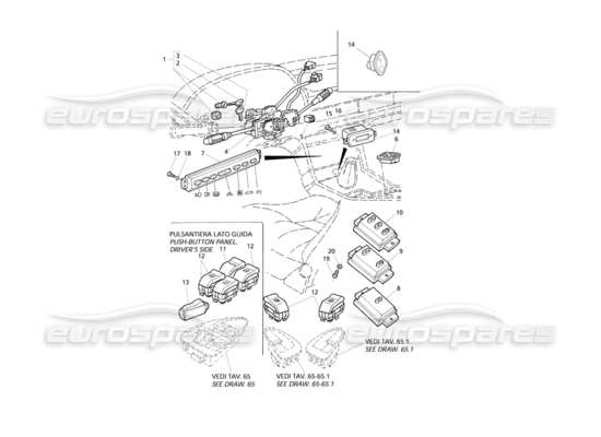 a part diagram from the maserati quattroporte (1996-2001) parts catalogue