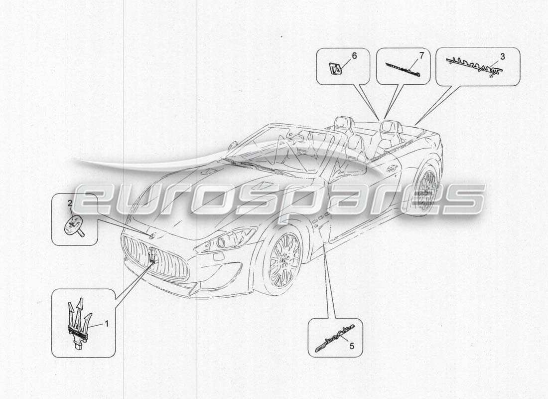 a part diagram from the maserati grancabrio parts catalogue
