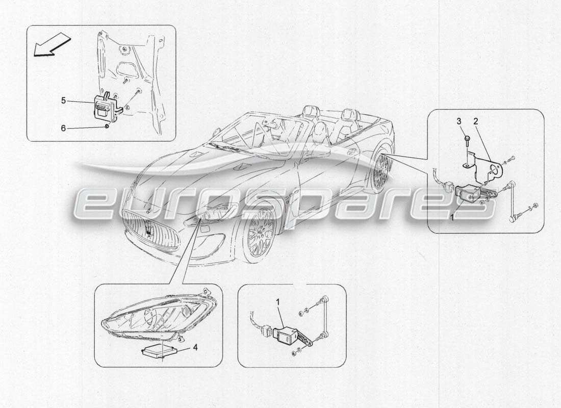 a part diagram from the maserati grancabrio parts catalogue