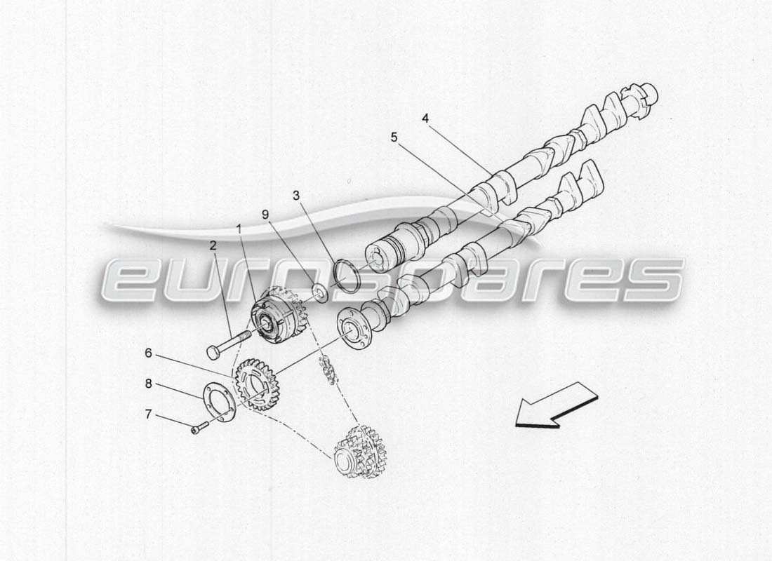 a part diagram from the maserati grancabrio parts catalogue