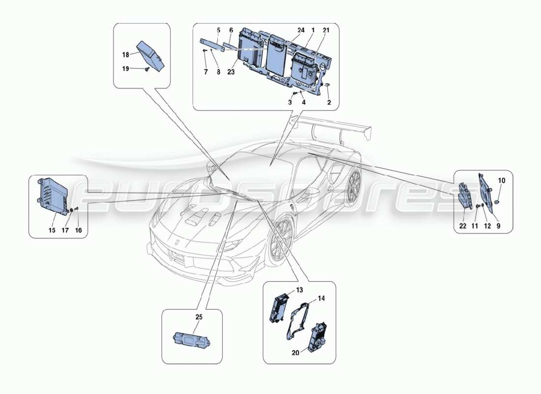 a part diagram from the ferrari 488 parts catalogue