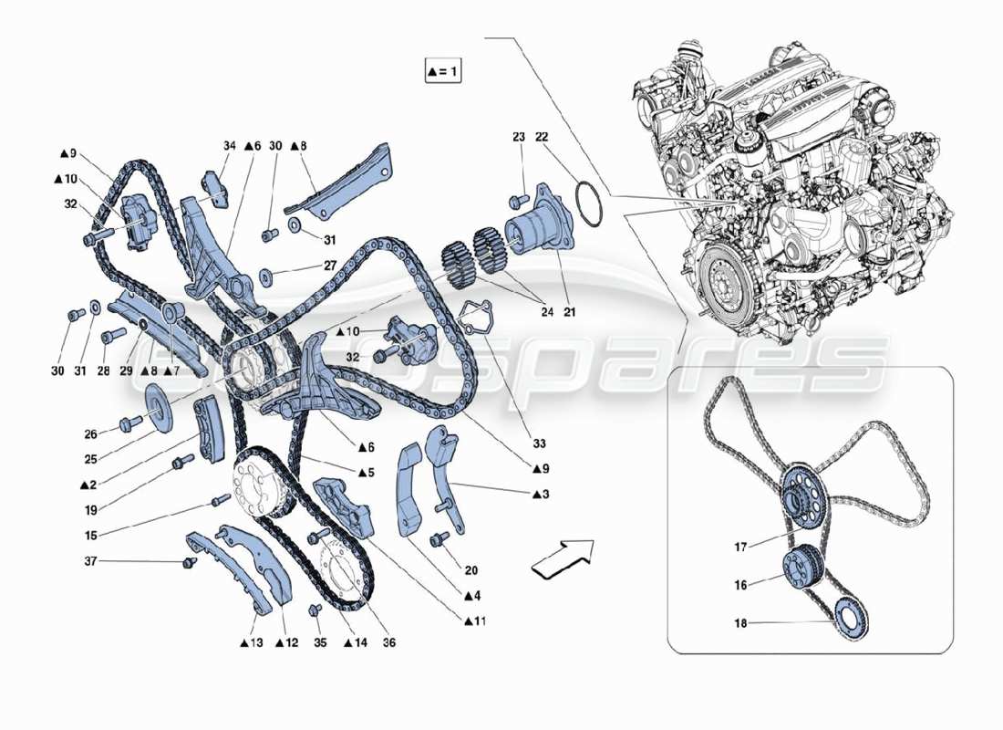 a part diagram from the ferrari 488 parts catalogue