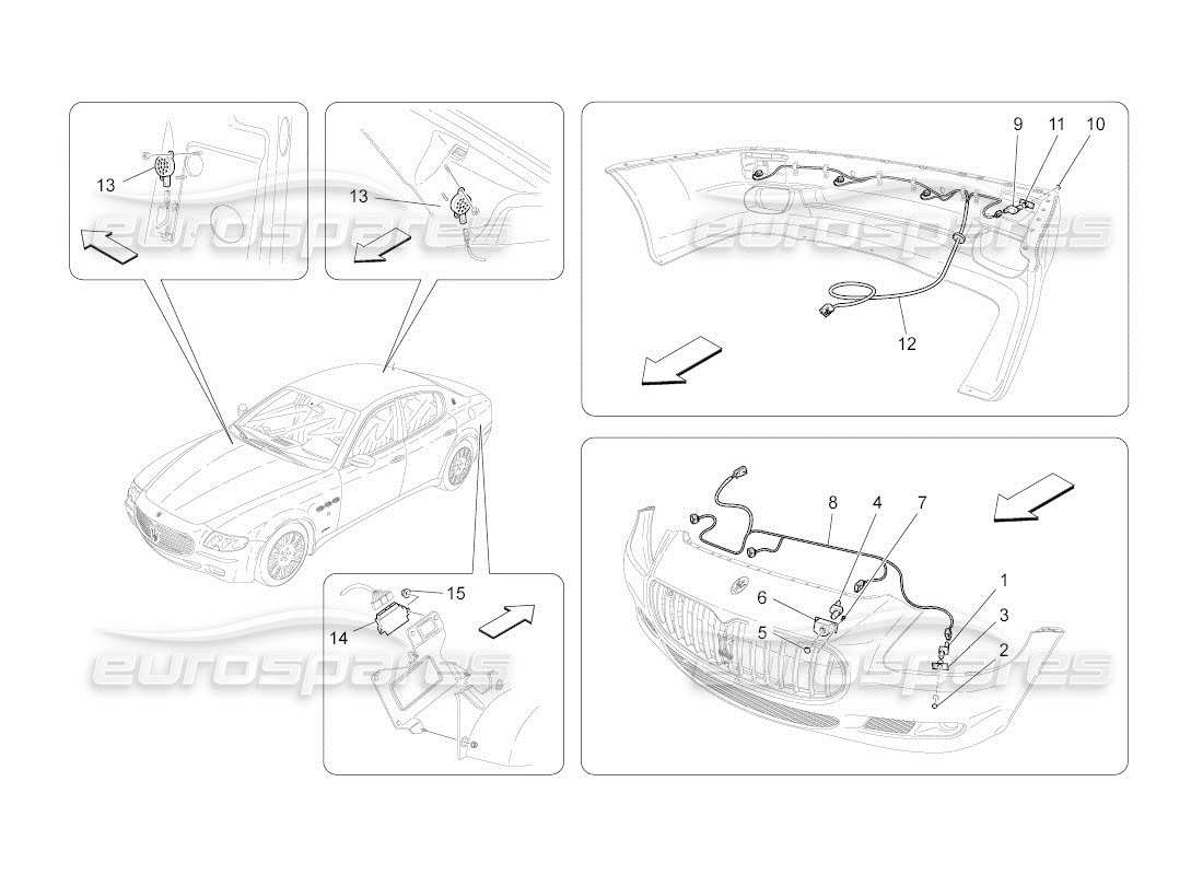 a part diagram from the maserati quattroporte m139 (2005-2013) parts catalogue