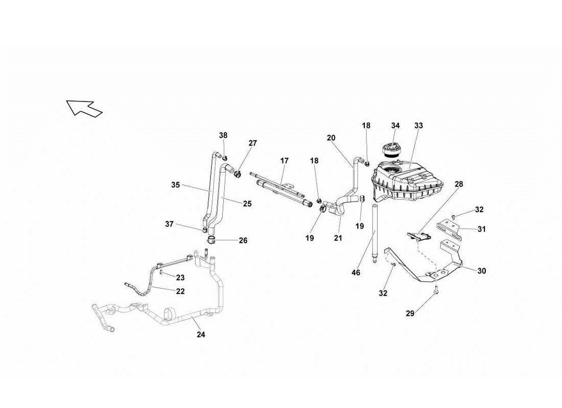 a part diagram from the Lamborghini Gallardo LP570-4s Perform parts catalogue