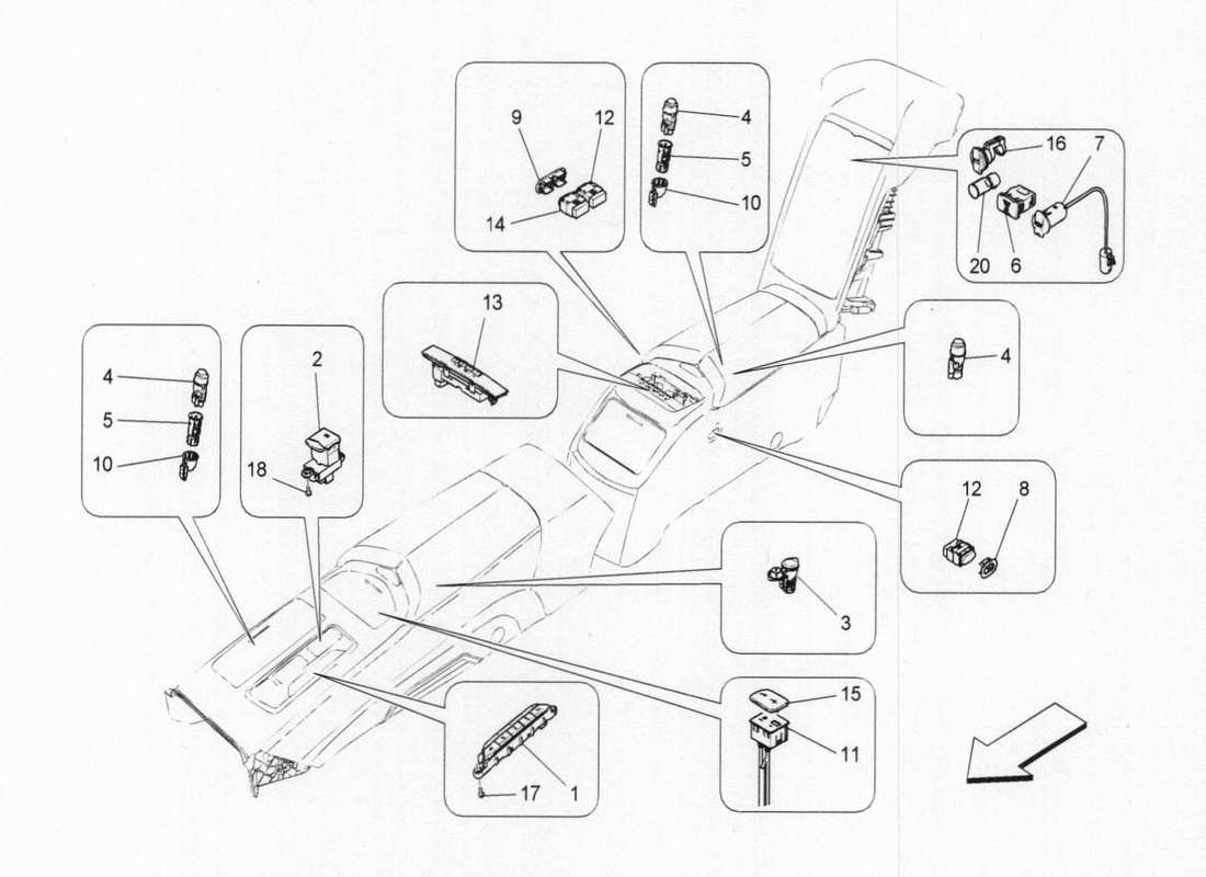 a part diagram from the Maserati QTP. V6 3.0 BT 410bhp 2015 parts catalogue