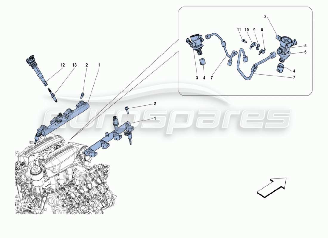 a part diagram from the ferrari 488 parts catalogue