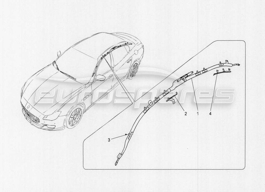 a part diagram from the maserati quattroporte m156 (2014 onwards) parts catalogue