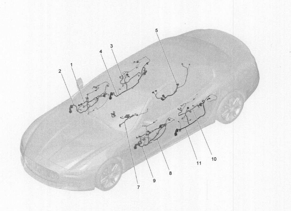 a part diagram from the maserati quattroporte m156 (2014 onwards) parts catalogue