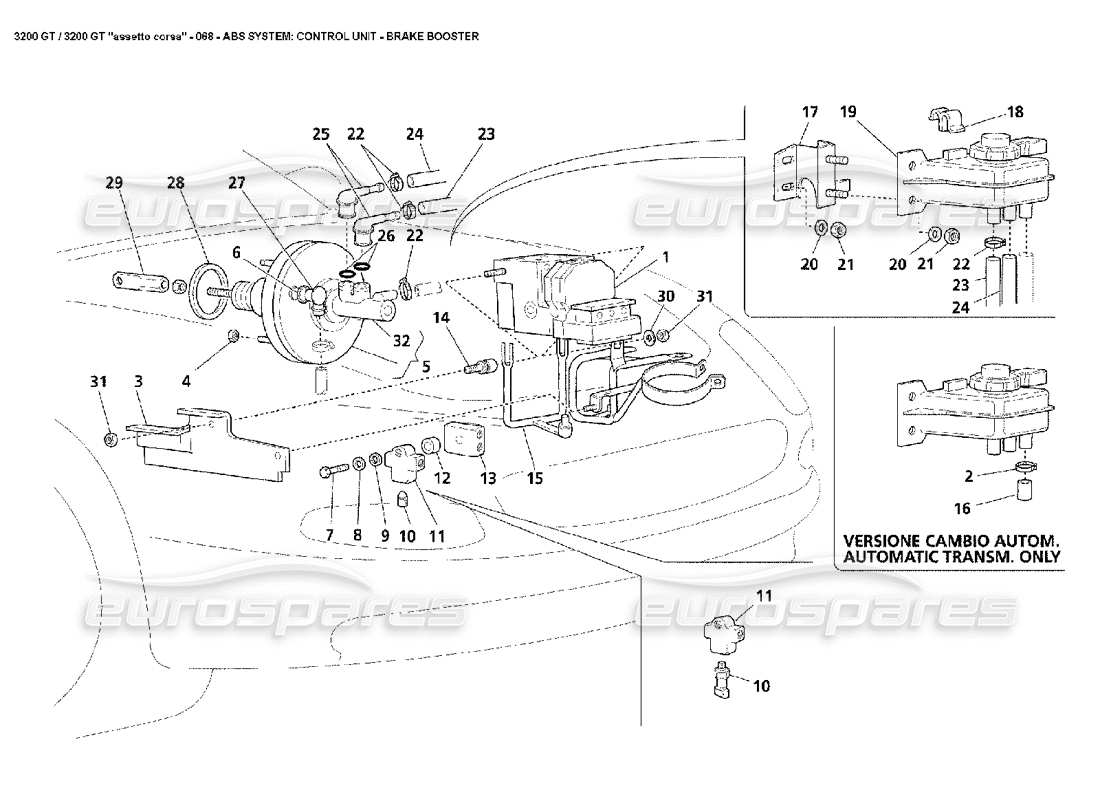 a part diagram from the Maserati 3200 GT/GTA/Assetto Corsa parts catalogue