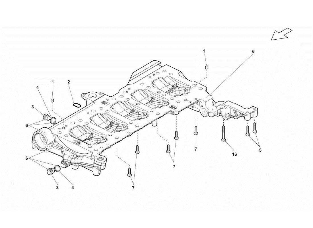 a part diagram from the Lamborghini Gallardo LP560-4s update parts catalogue