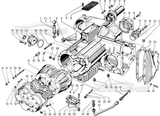 a part diagram from the lamborghini urraco parts catalogue