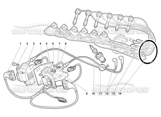 a part diagram from the lamborghini diablo parts catalogue