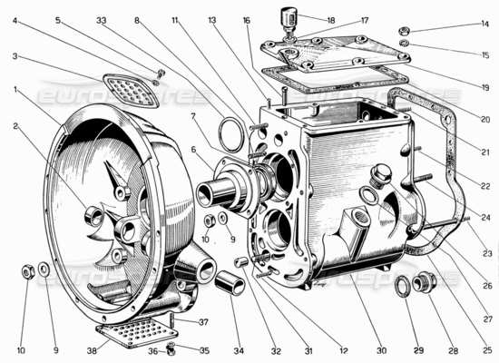 a part diagram from the ferrari 330 and 365 parts catalogue