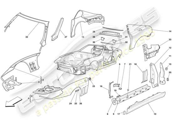 a part diagram from the ferrari 575 parts catalogue