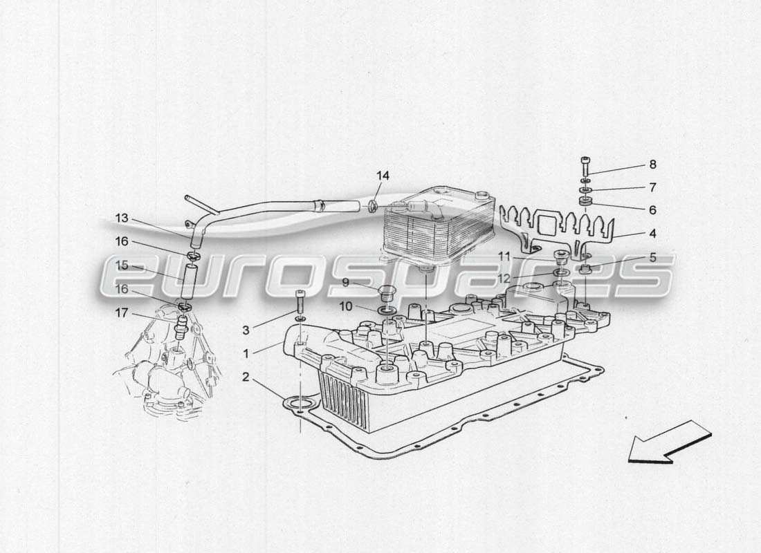 a part diagram from the maserati grancabrio parts catalogue
