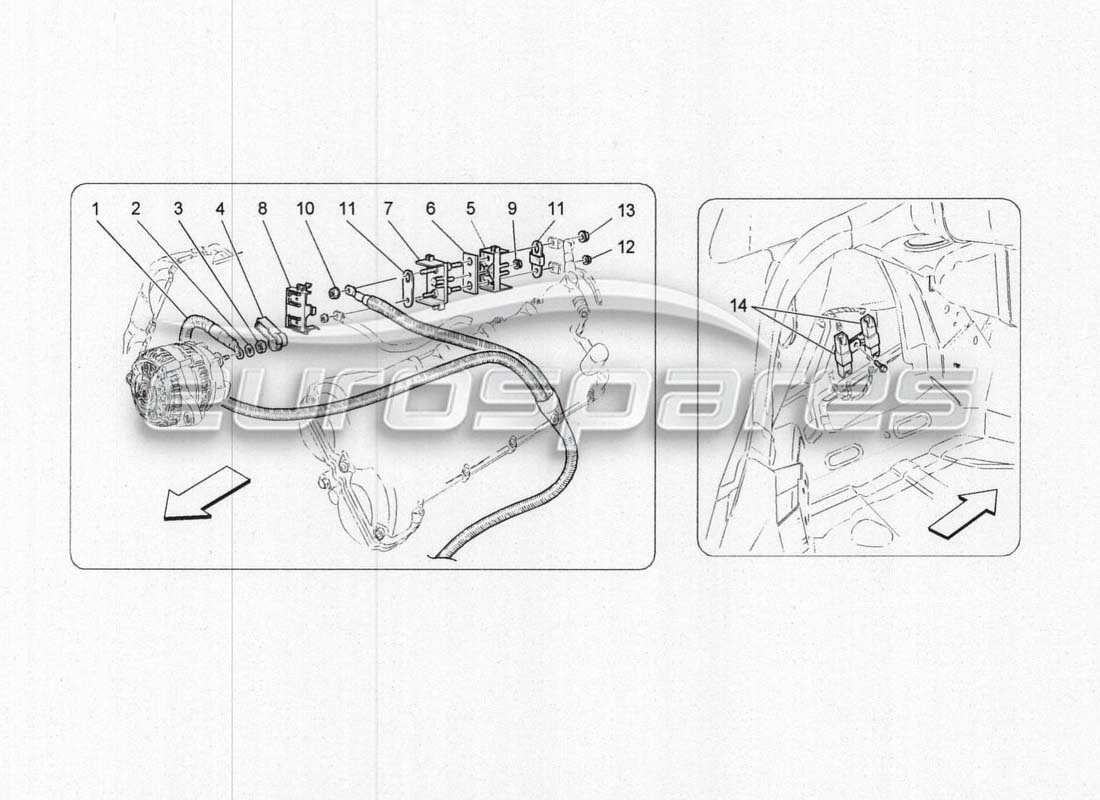 a part diagram from the maserati grancabrio parts catalogue