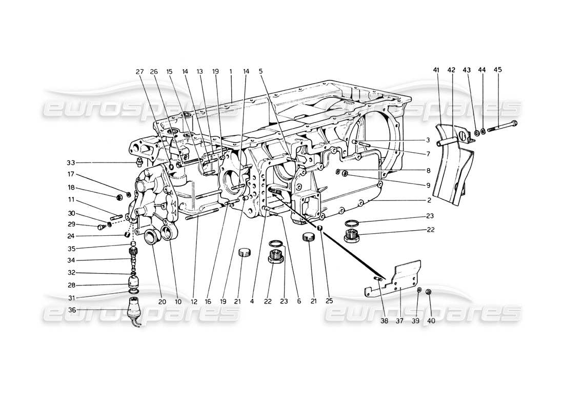a part diagram from the Ferrari 365 GT4 Berlinetta Boxer parts catalogue