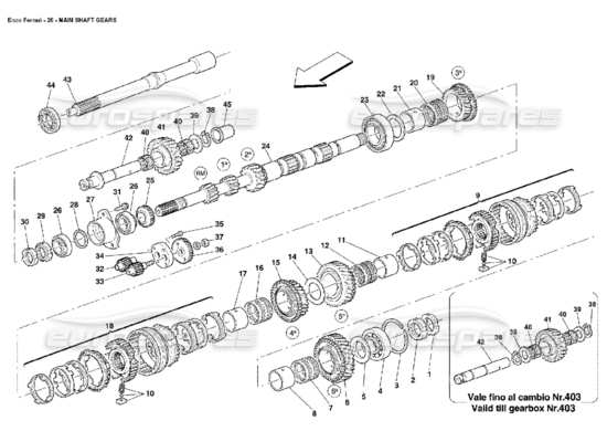 a part diagram from the ferrari enzo parts catalogue