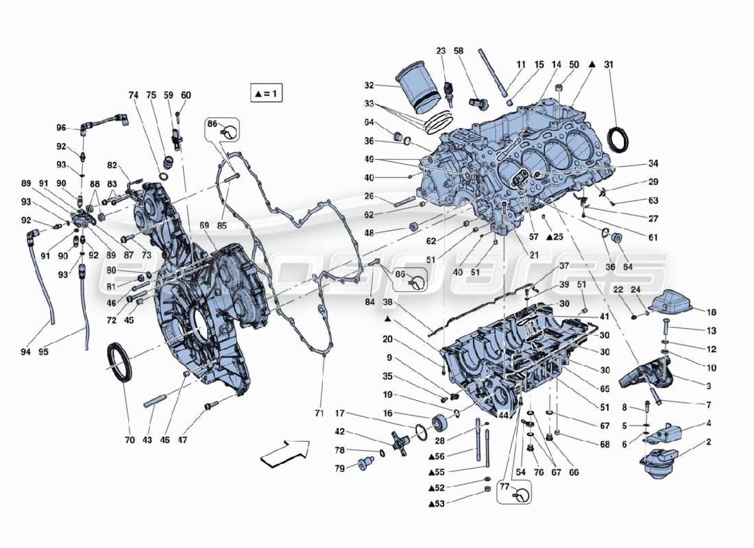 a part diagram from the ferrari 488 parts catalogue