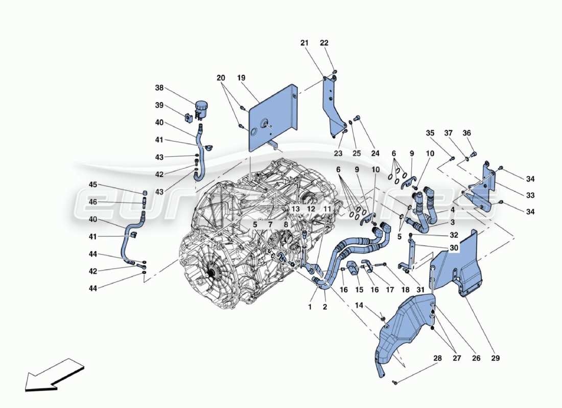 a part diagram from the Ferrari 488 Challenge parts catalogue