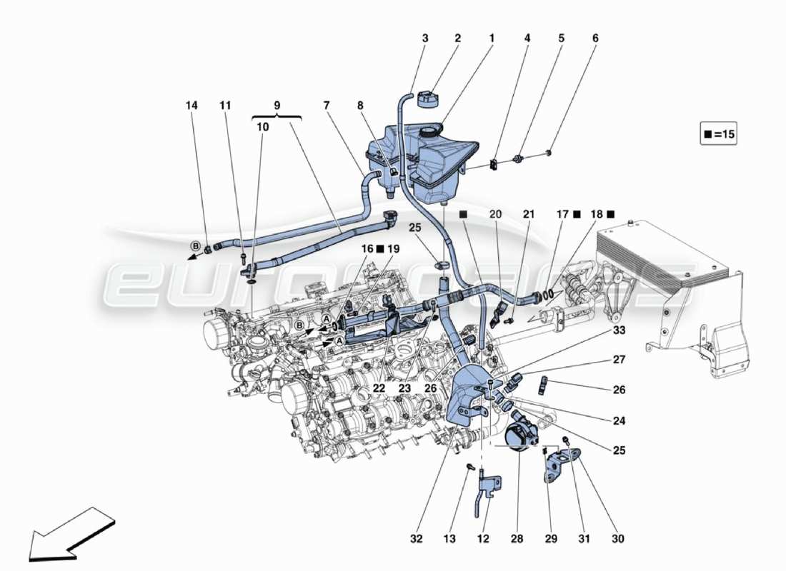 a part diagram from the Ferrari 488 Challenge parts catalogue