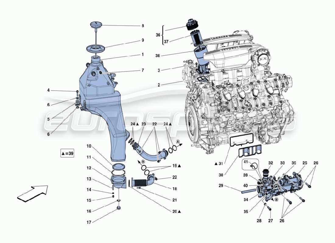 a part diagram from the Ferrari 488 Challenge parts catalogue