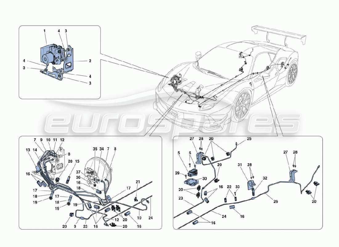 a part diagram from the ferrari 488 parts catalogue