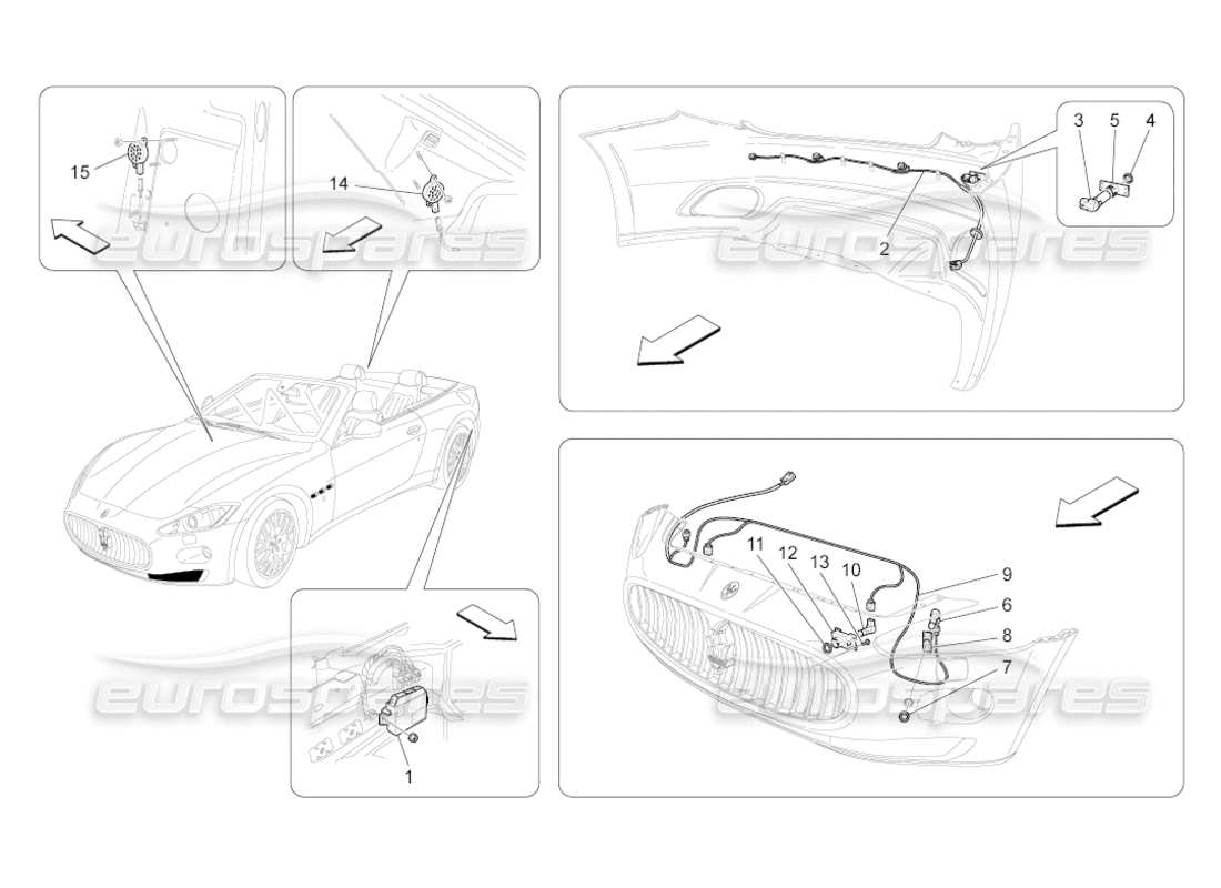 a part diagram from the maserati grancabrio parts catalogue