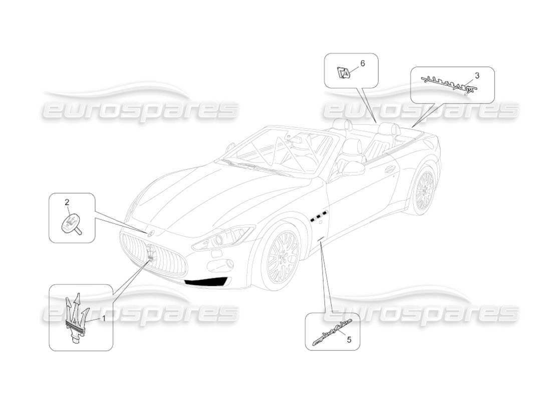 a part diagram from the Maserati GranCabrio (2011) 4.7 parts catalogue