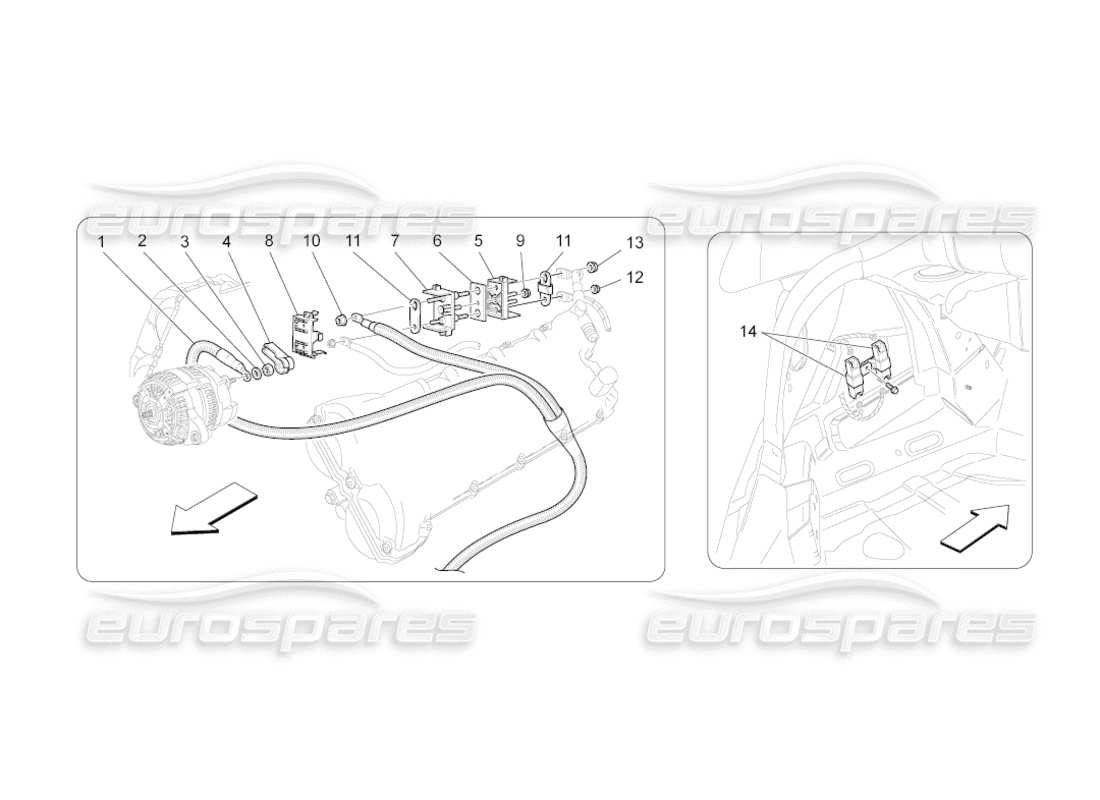 a part diagram from the maserati grancabrio parts catalogue