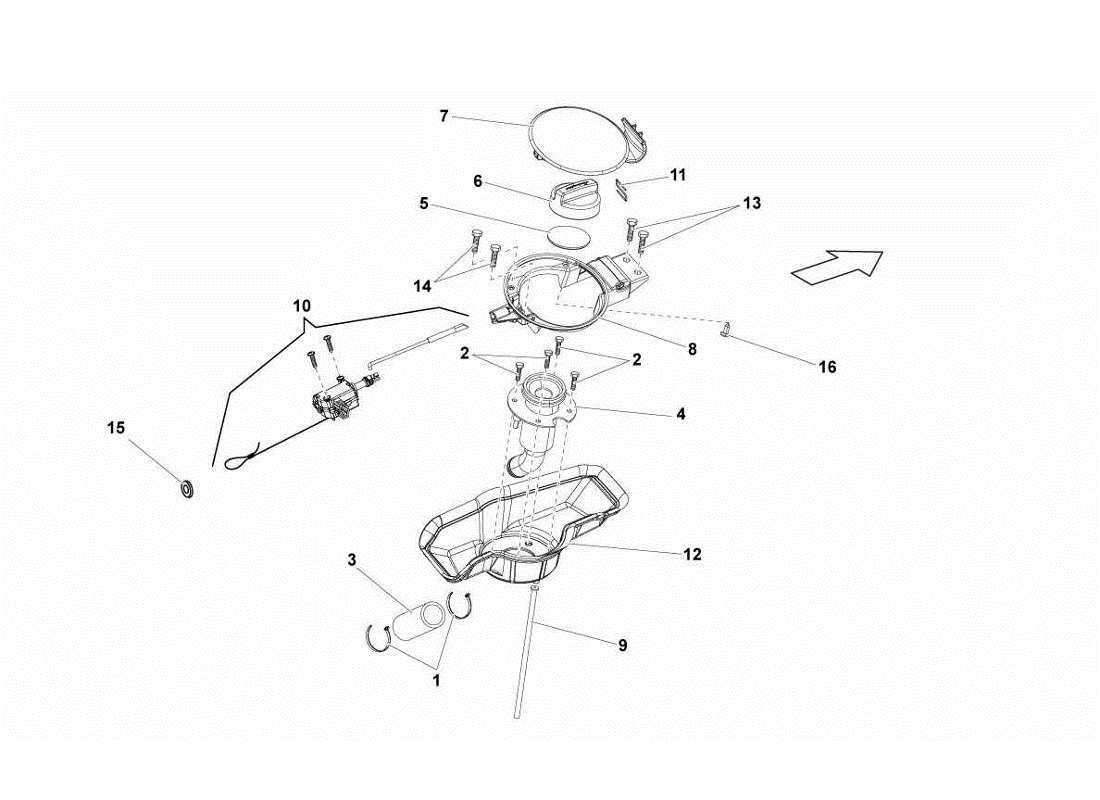 a part diagram from the Lamborghini Gallardo LP570-4s Perform parts catalogue