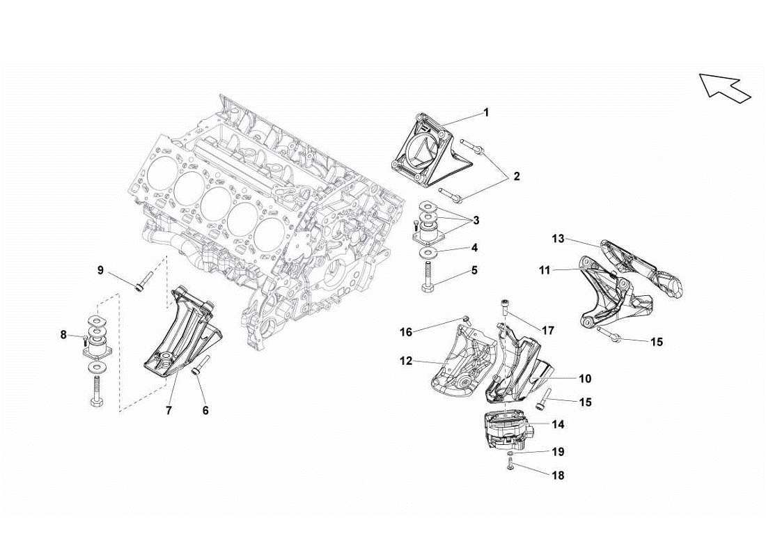a part diagram from the Lamborghini Gallardo LP560-4s update parts catalogue