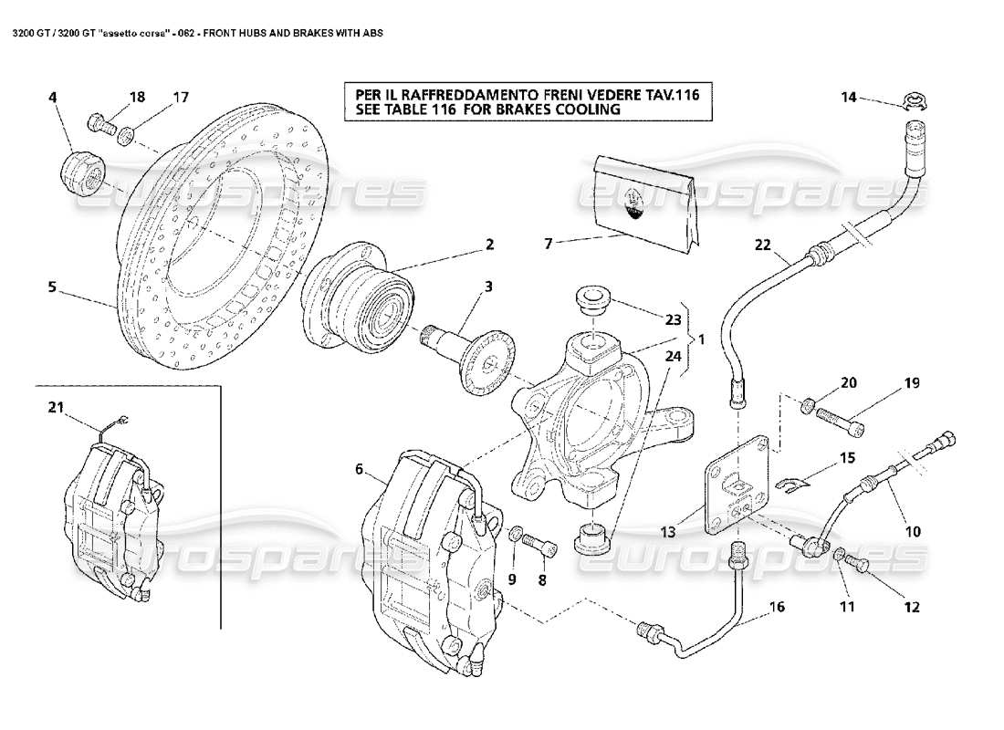 a part diagram from the Maserati 3200 GT/GTA/Assetto Corsa parts catalogue