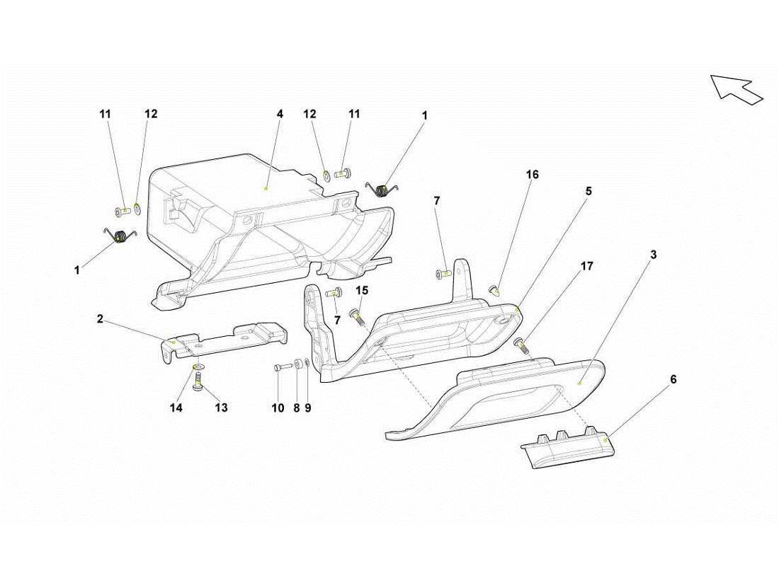 a part diagram from the Lamborghini Gallardo LP560-4s update parts catalogue