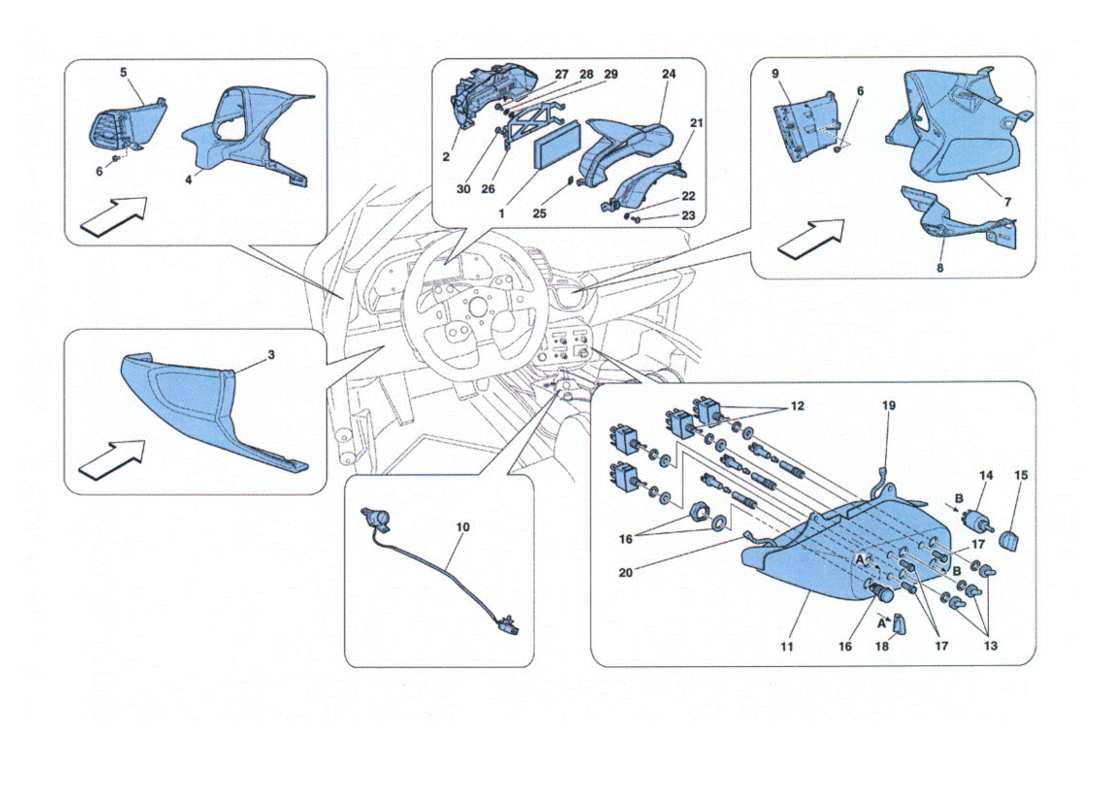 a part diagram from the ferrari 458 challenge parts catalogue