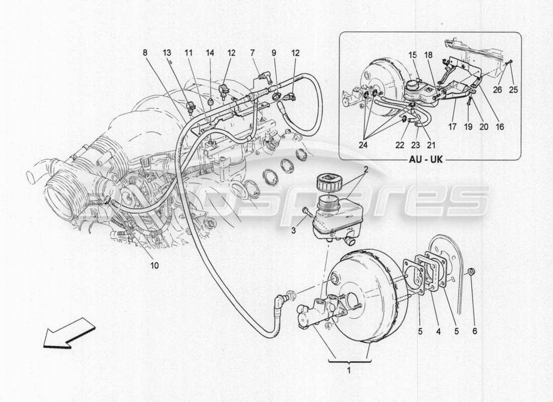 a part diagram from the maserati granturismo special edition parts catalogue