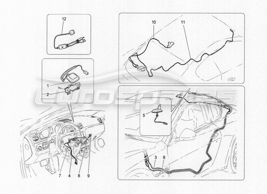 a part diagram from the maserati granturismo parts catalogue