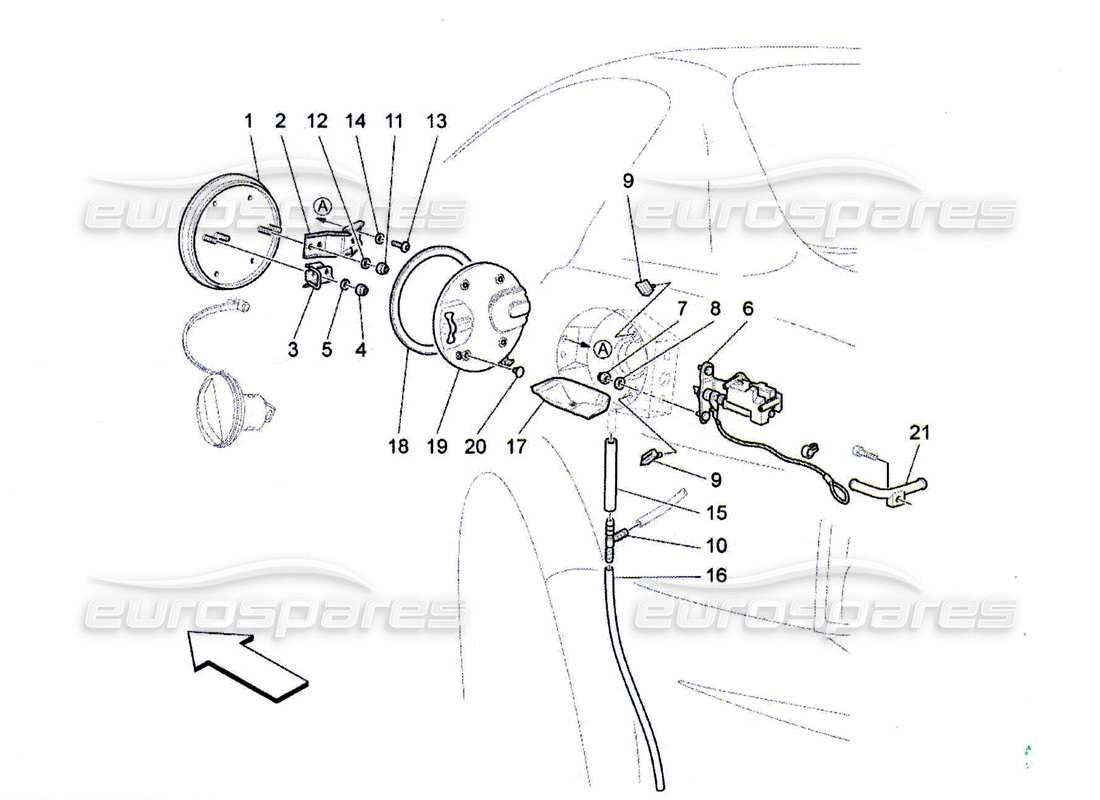 a part diagram from the maserati qtp. (2010) 4.7 parts catalogue
