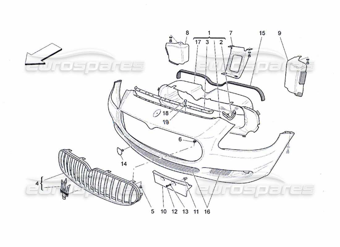 a part diagram from the maserati qtp. (2010) 4.7 parts catalogue