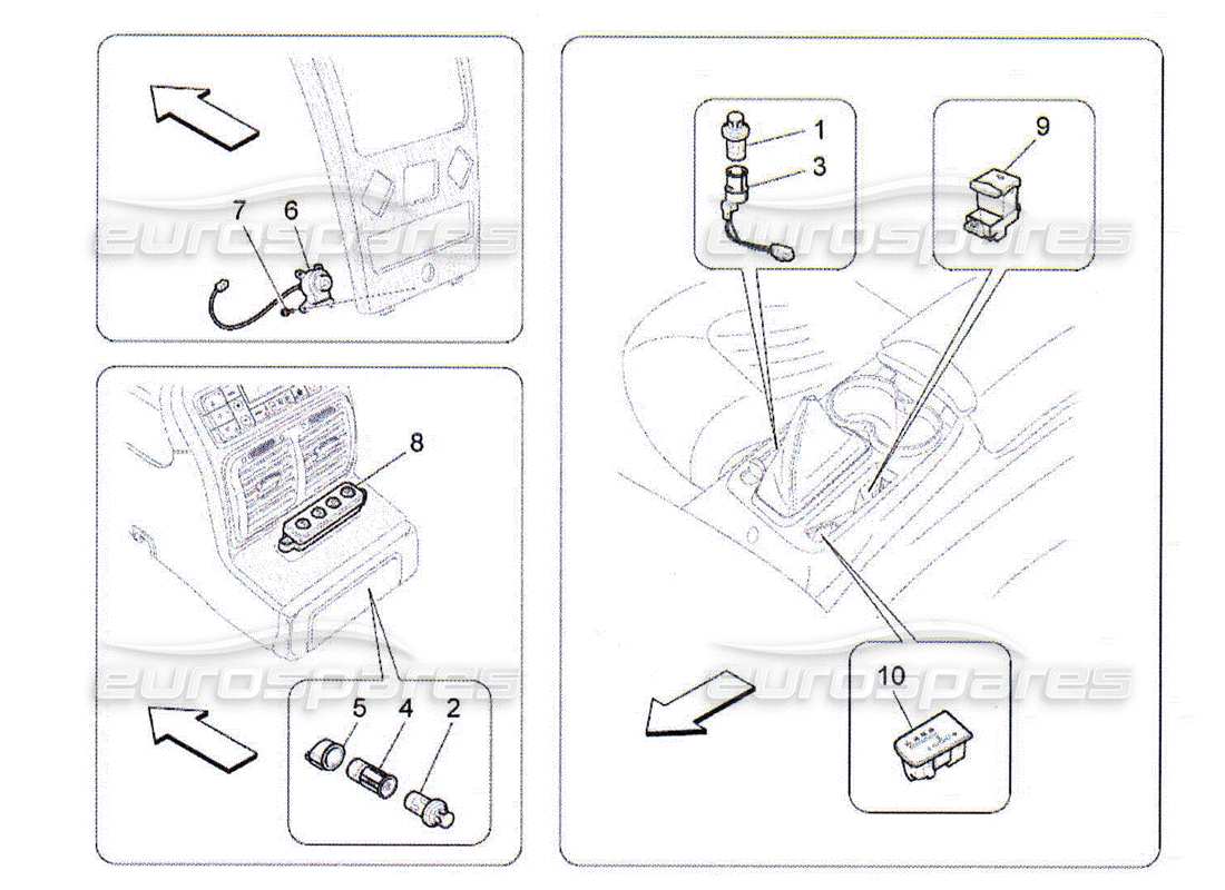 a part diagram from the maserati qtp. (2010) 4.2 parts catalogue
