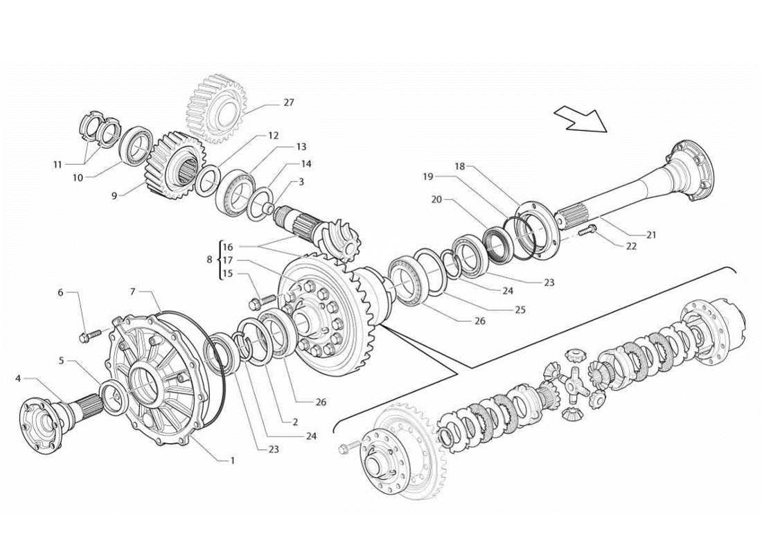 a part diagram from the Lamborghini Gallardo LP570-4s Perform parts catalogue