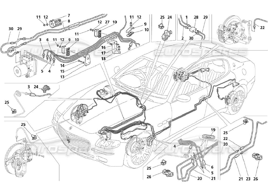 a part diagram from the maserati qtp. (2006) 4.2 parts catalogue