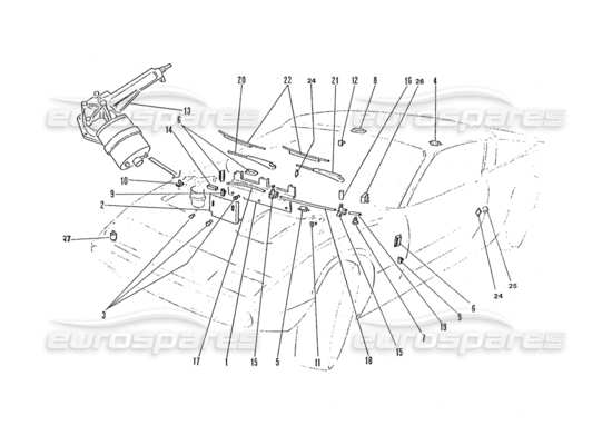 a part diagram from the ferrari 365 gtc4 (coachwork) parts catalogue