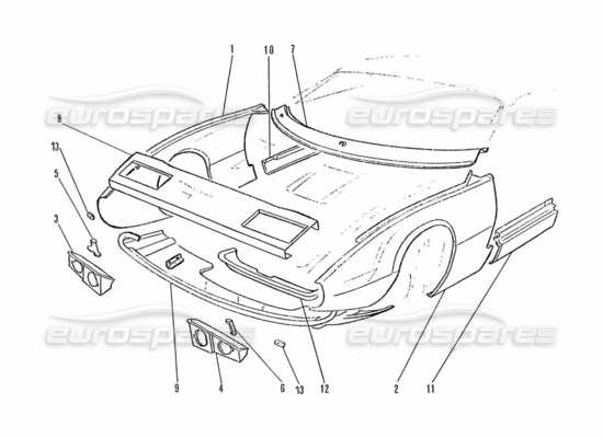 a part diagram from the ferrari 330 and 365 parts catalogue