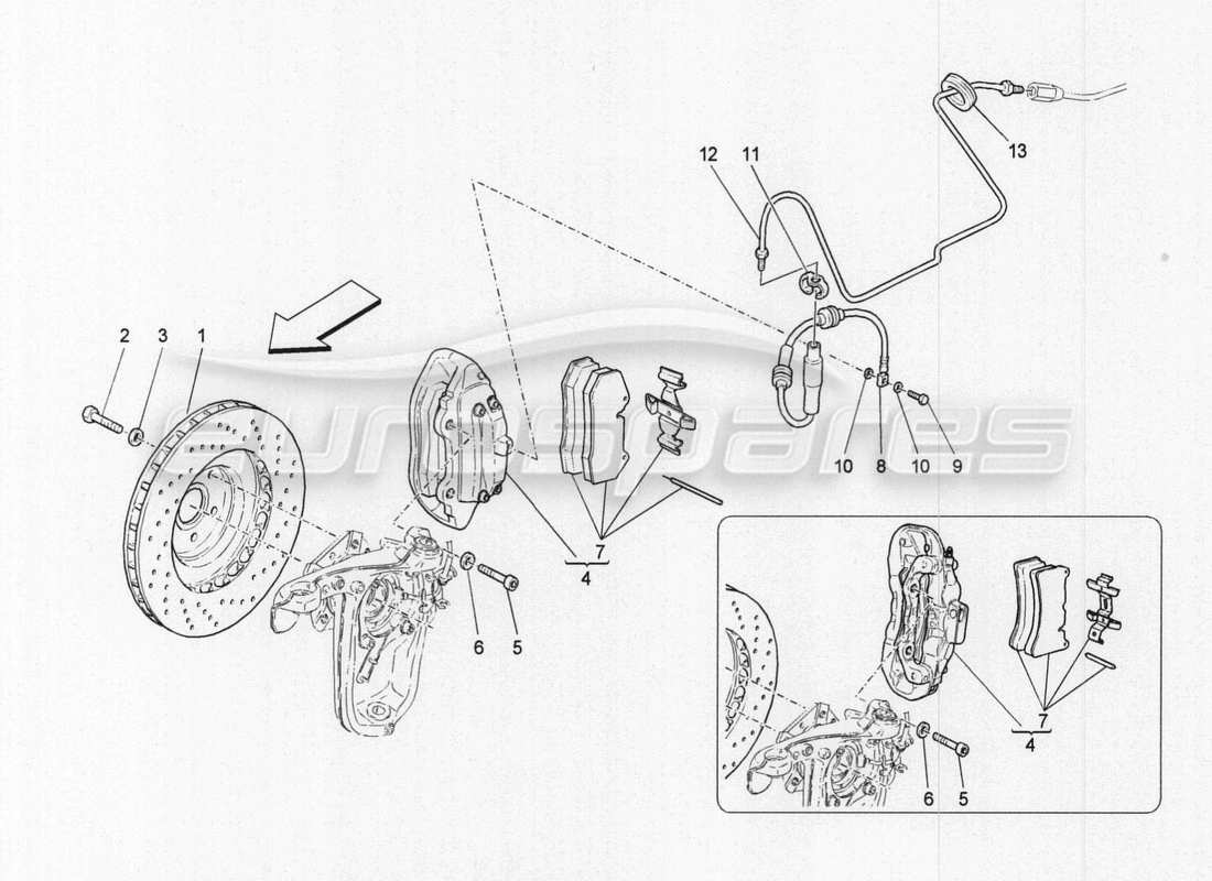 a part diagram from the Maserati GranTurismo Special Edition parts catalogue
