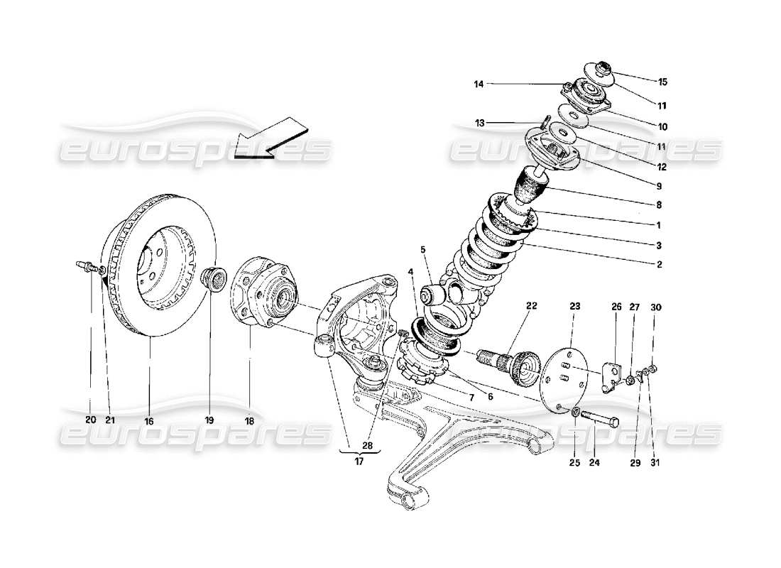 a part diagram from the ferrari 348 (2.7 motronic) parts catalogue