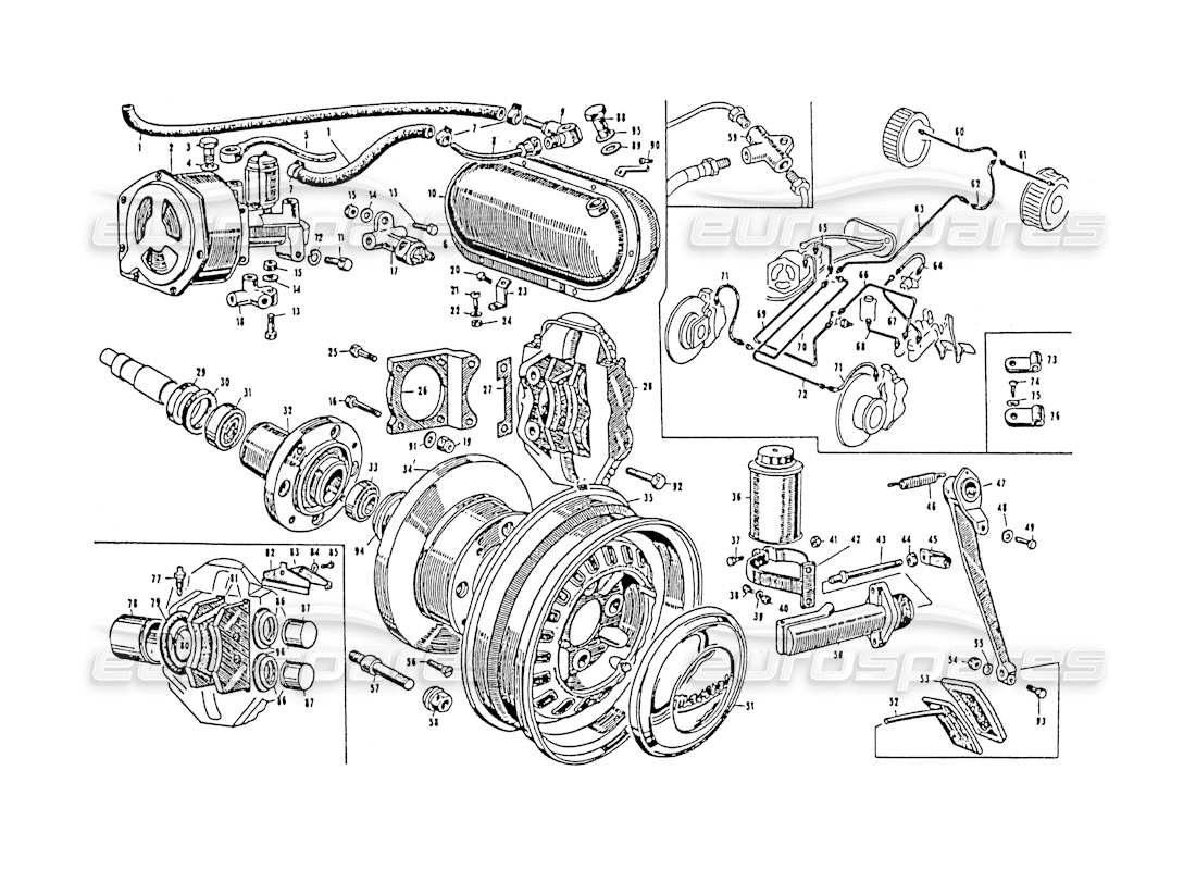 VIEW PARTS DIAGRAMS FROM THE MASERATI 3500 PARTS CATALOGUE a part diagram from the maserati 3500 parts catalogue