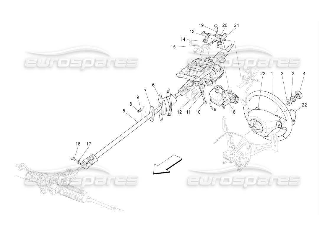 a part diagram from the maserati qtp. (2007) 4.2 auto parts catalogue
