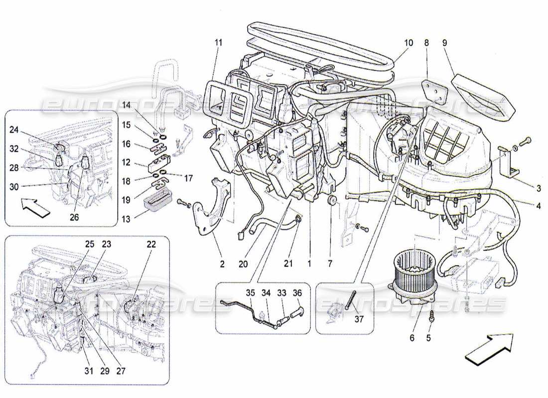 a part diagram from the maserati quattroporte m139 (2005-2013) parts catalogue